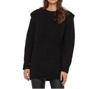 Vero Moda Womens Daisy Wide Shoulder Tunic Pullover Sweater in‎ Black NWT Medium